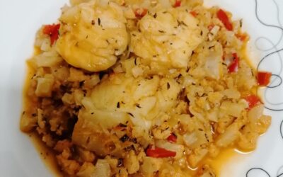 Arroz Fingido de Couve Flor e Tamboril