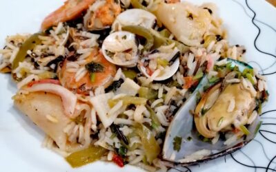 Arroz Selvagem com Mariscos